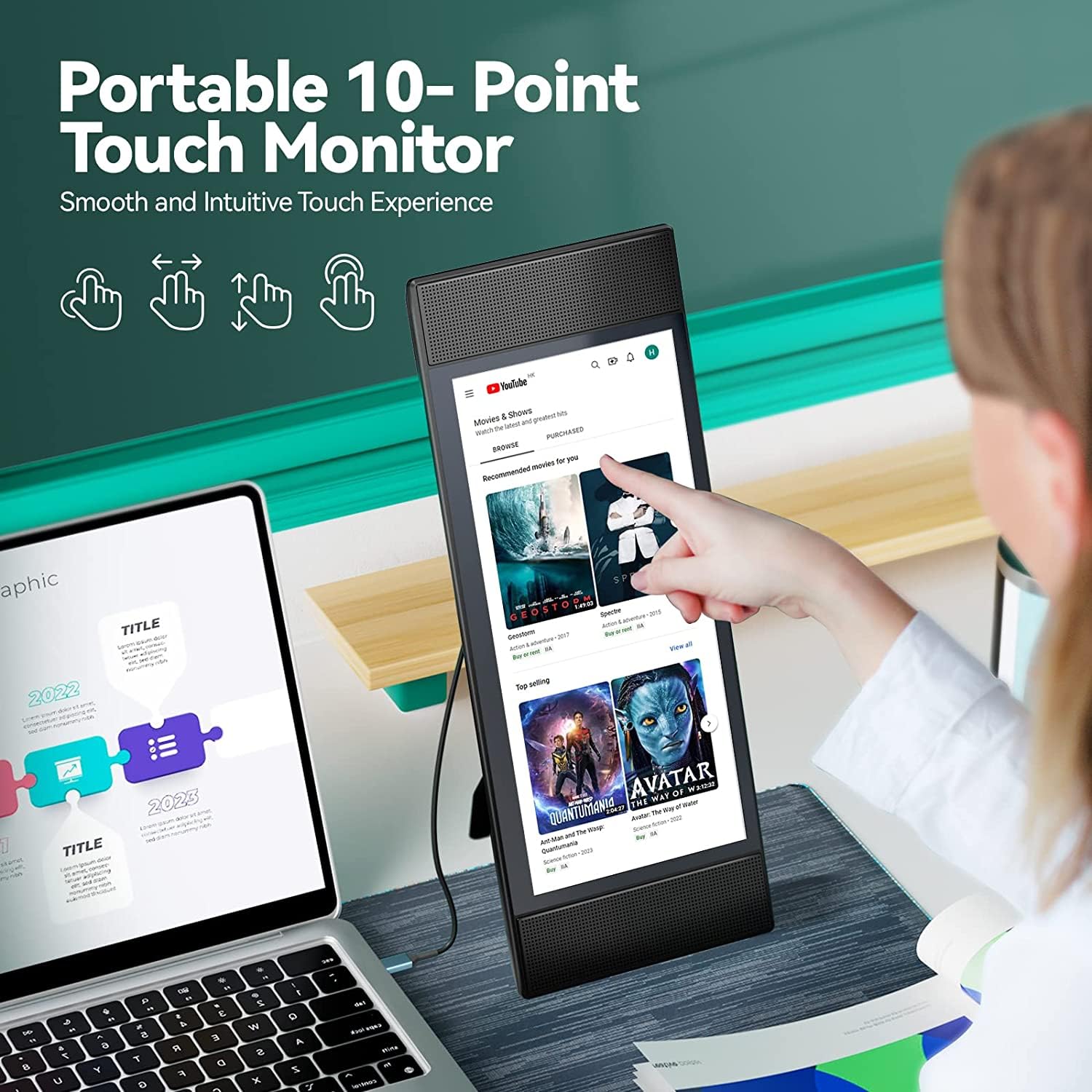 Amazon.co.jp: Kwumsy L1 モバイルモニター タッチパネル 12.3インチ