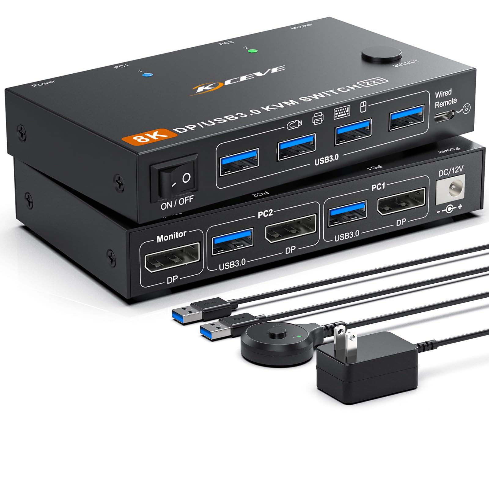 Amazon.com: KCEVE KVM Switch 2 Computer 1 Monitor Displayport 4K