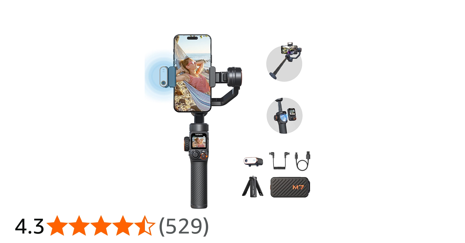 Amazon.co.jp: hohem M7 スマホ ジンバル スタビライザー AIトラッカー