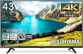 Amazon | アイリスオーヤマ テレビ 43V型 4K対応 液晶テレビ 43UB10PB