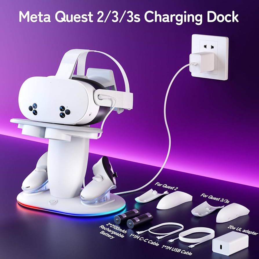 Amazon.com: Fast Charging Dock for Meta Quest 3/3s/2 vr Headset