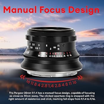 Amazon.com : PERGEAR 35mm F1.4 Full-Frame Manual Focus Lens