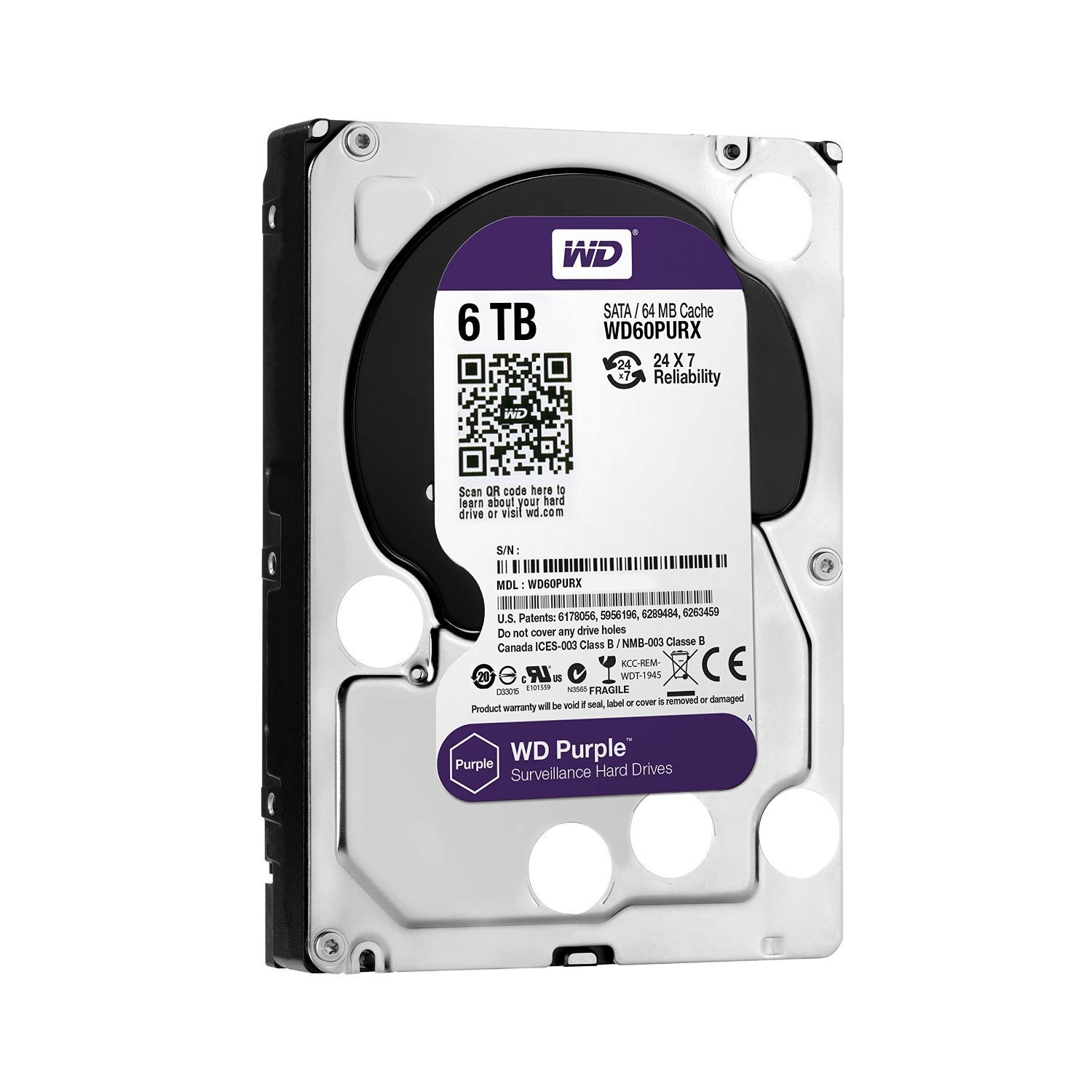 Amazon.com: WD Purple 6TB Surveillance Hard Disk Drive - 5400 RPM