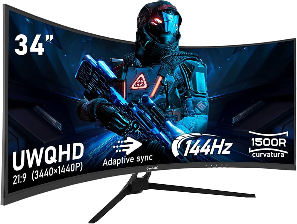 Amazon.co.jp: Gawfolk 34インチ ウルトラワイド カーブ 144Hz
