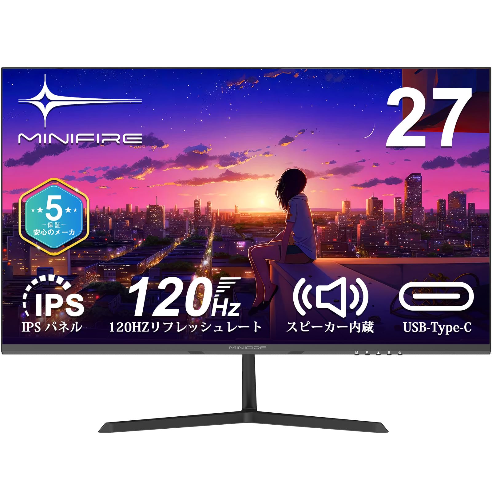 Amazon.co.jp: Minifire モニター27インチ 120Hz フルHD 1920x1080 IPS