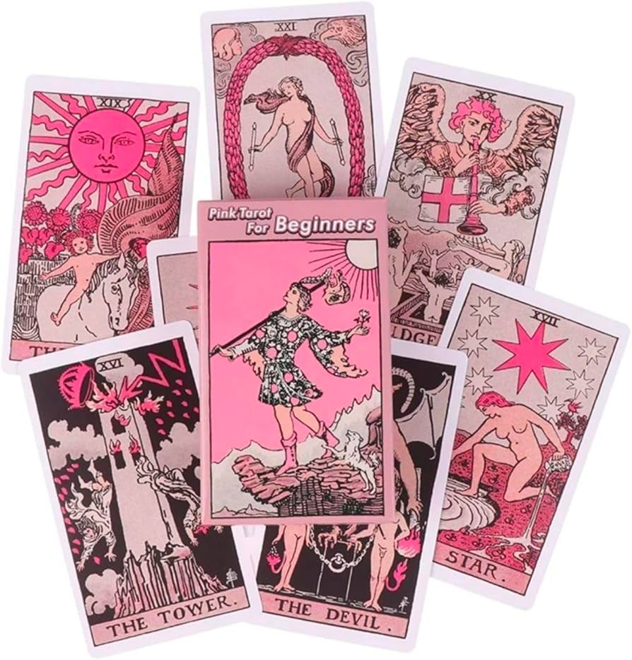 Amazon.co.jp: ピンクタロットカード初心者セット, 78枚入り, ポップで