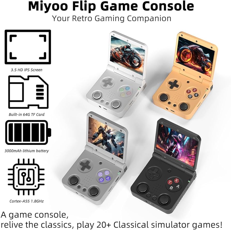 Amazon.com: Miyoo Flip V2 Retro Game Console,3.5 Inch IPS Classic