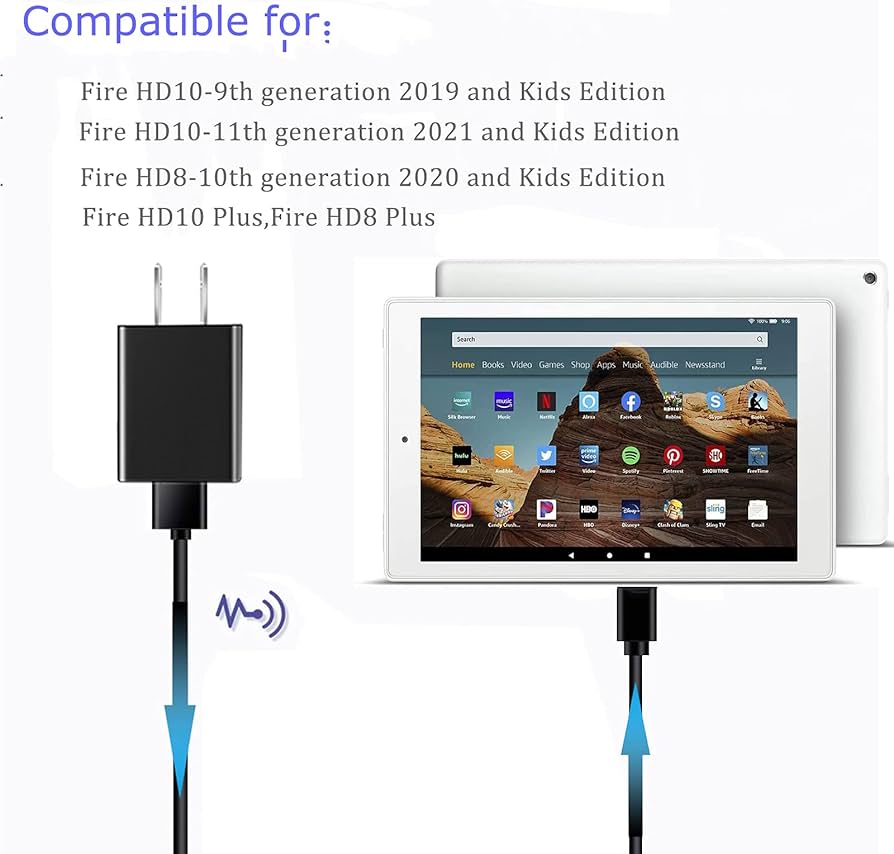 Amazon.com: New HD10 Charger with 6Ft USB C Charging Cord