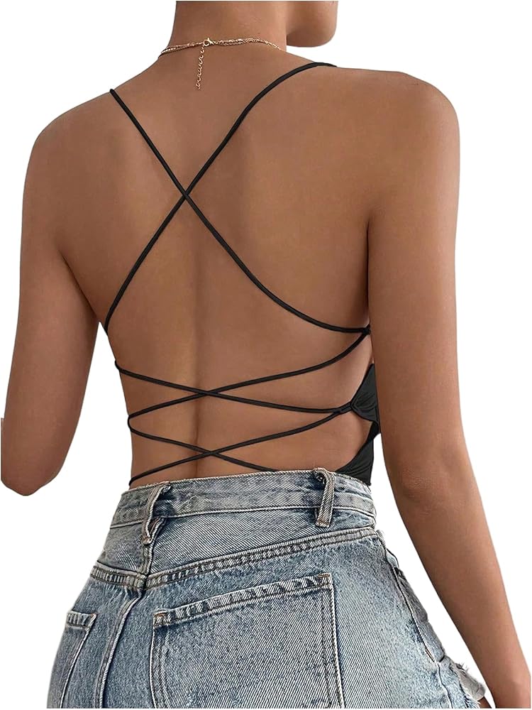 Amazon.com: COZYEASE Women's Criss Cross Back Spaghetti Strap