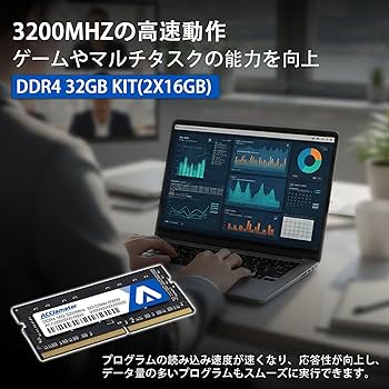 Amazon.co.jp: 32G 3200MHz DDR4 ノートPC用メモリ SO-DIMM (16G×2枚