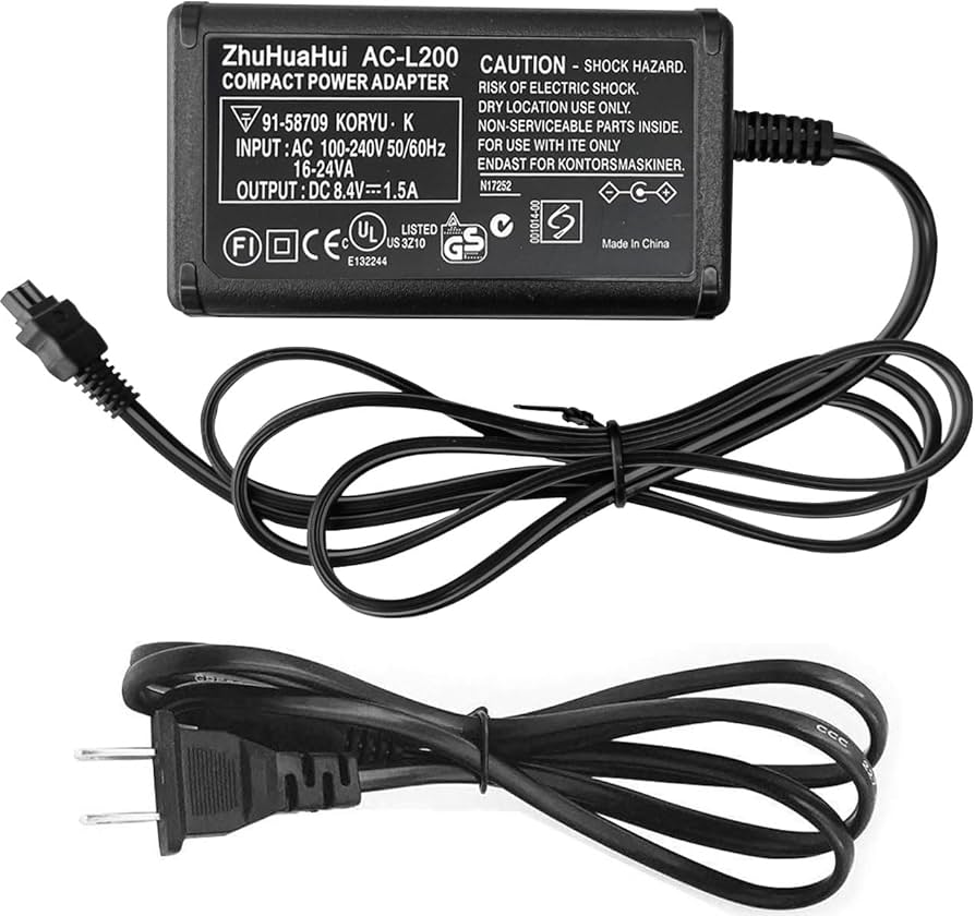 Amazon.com : AC-L200 Power Adapter for Sony Handycam DCR-SR46 DCR