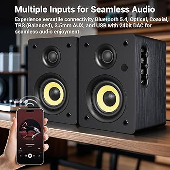 Amazon.com: Sanyun SW206 4” HiFi Bookshelf Speakers with Studio