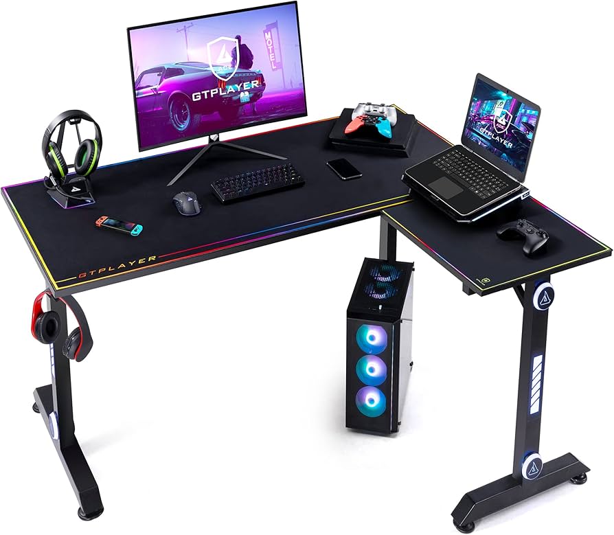Amazon.co.jp: GTPLAYER L字デスク ゲーミングデスク パソコンデスク