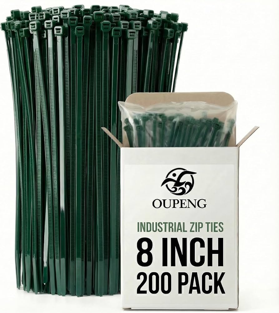 Amazon.com: 200PCS Nylon Zip Ties - 8 Inch Green,Multi-Purpose