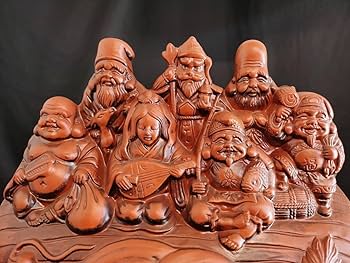 Amazon.co.jp: 栄寿作七福神朱泥置物陶器打ち出の小槌龍開運商売繁盛