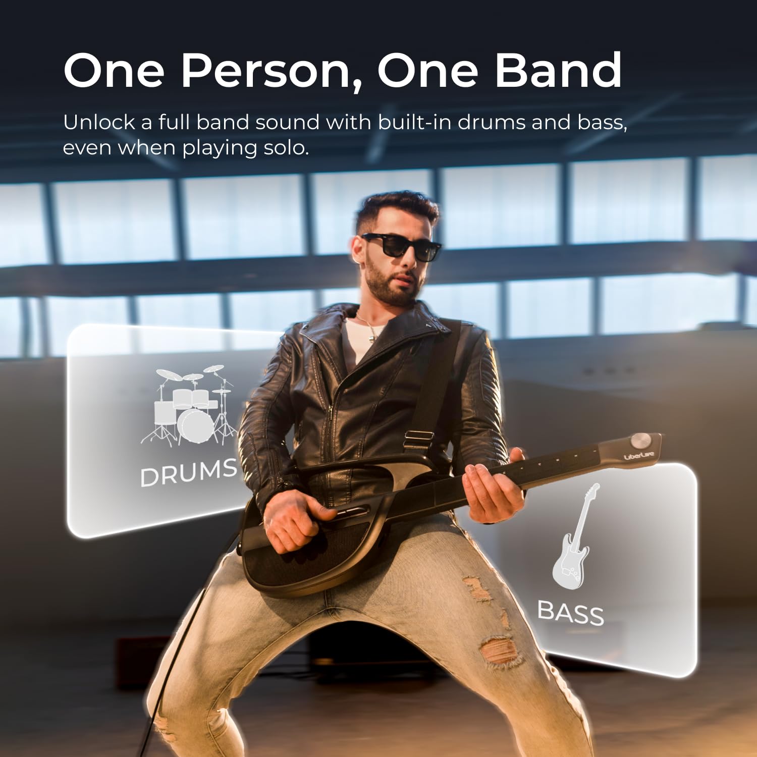 Amazon | LiberLive C1 ストリングレススマートギター 折りたたみ式