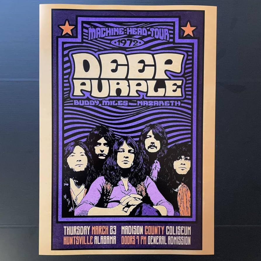 Amazon.co.jp: ポスター☆ディープ・パープル 1972 マシン・ヘッド