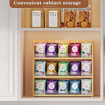 Amazon｜X-cosrack 竹製ティーバッグオーガナイザー収納ボックス 3段