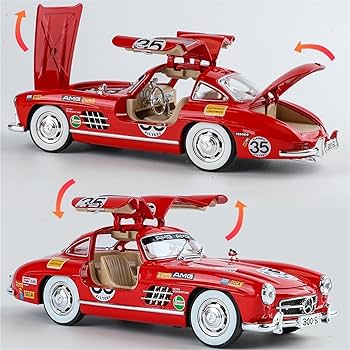 Amazon.co.jp: 1 24 メルセデスベンツ 300SL 塗​​装済み合金製車モデル