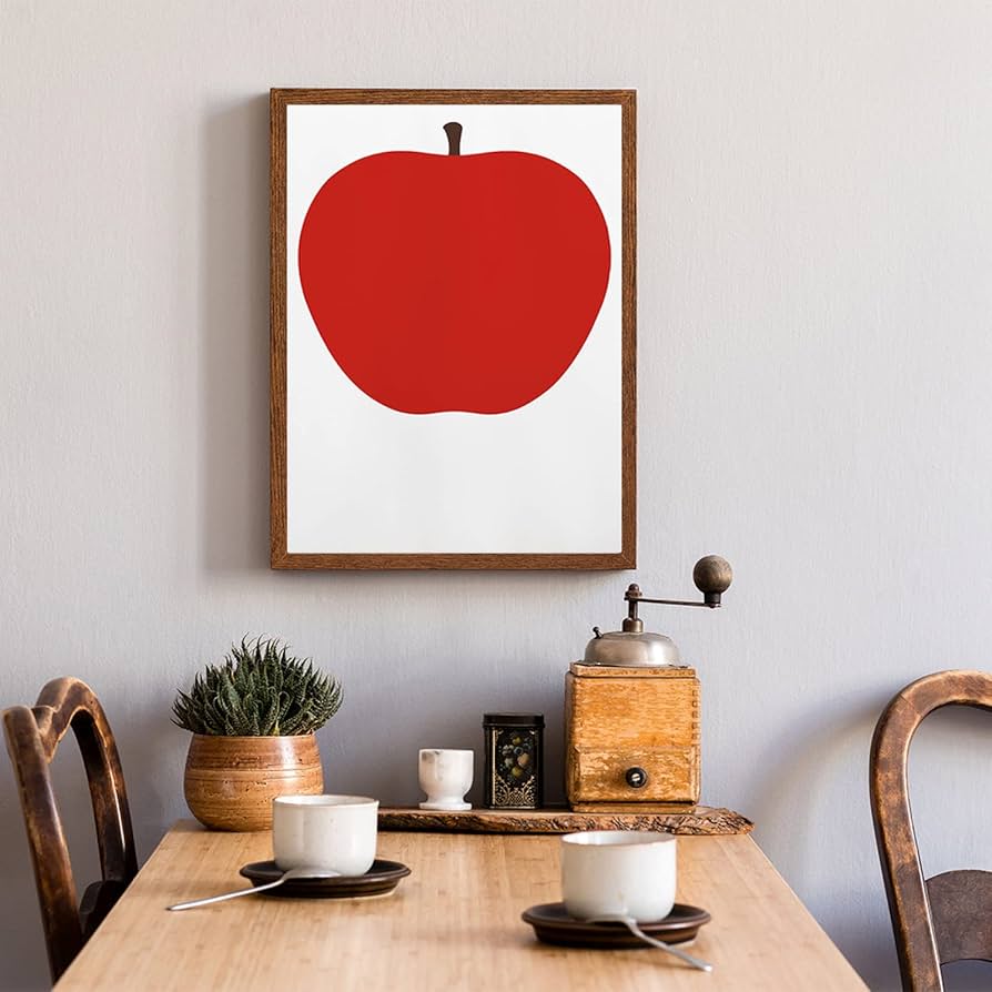EnzoMari エンツォ・マーリ 赤いリンゴのアート 特大ポスターフレーム