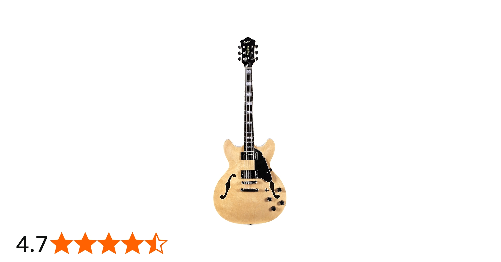 Amazon | GROTE Full Scale Electric Guitar Semi-Hollow Body Guitar