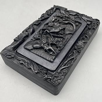 Amazon.co.jp: 書道具 硯 高級 すずり 鳥 梅 桜 松 中国美術 彫刻 骨董