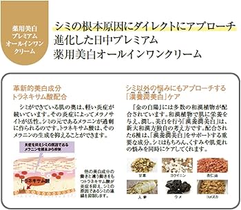 Amazon | オールインワンクリーム 【医薬部外品】 薬用美白 新大和漢方