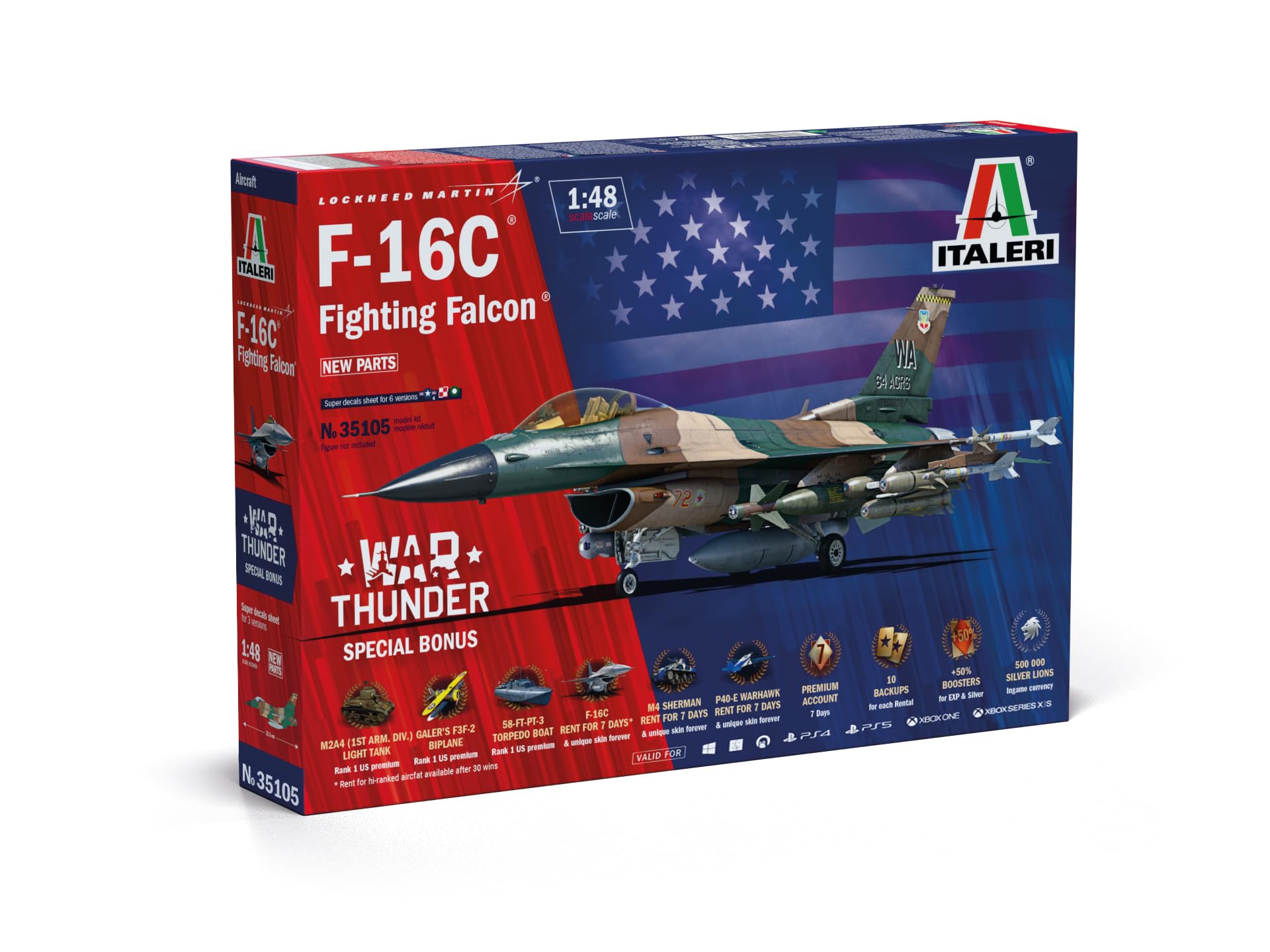 Amazon.com: ITALERI IT35105 1/48 Warthunder F-16C Fighting Falcon