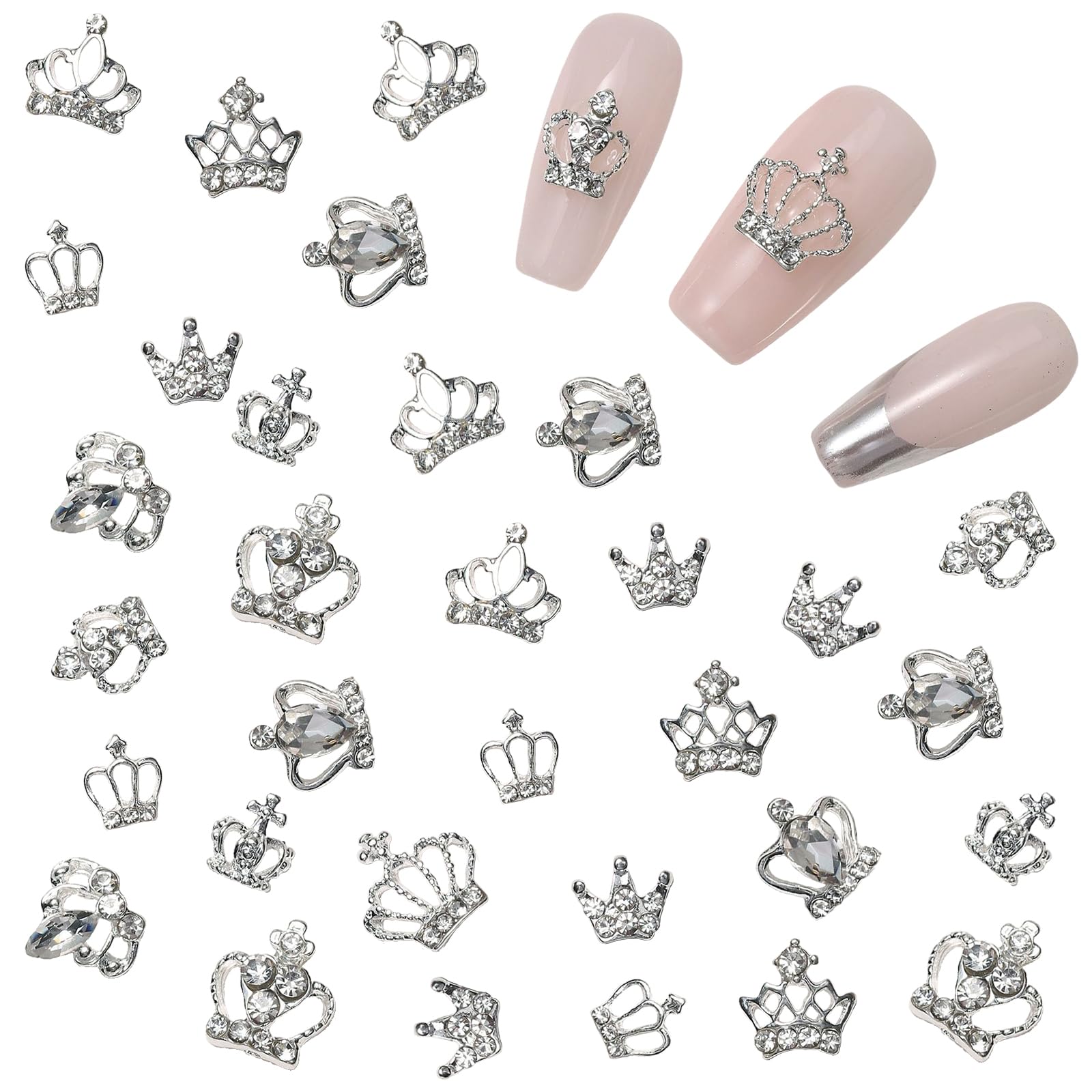 Amazon.co.jp: ネイルパーツ 王冠 36個セット 3D 立体 可愛い キラキラ