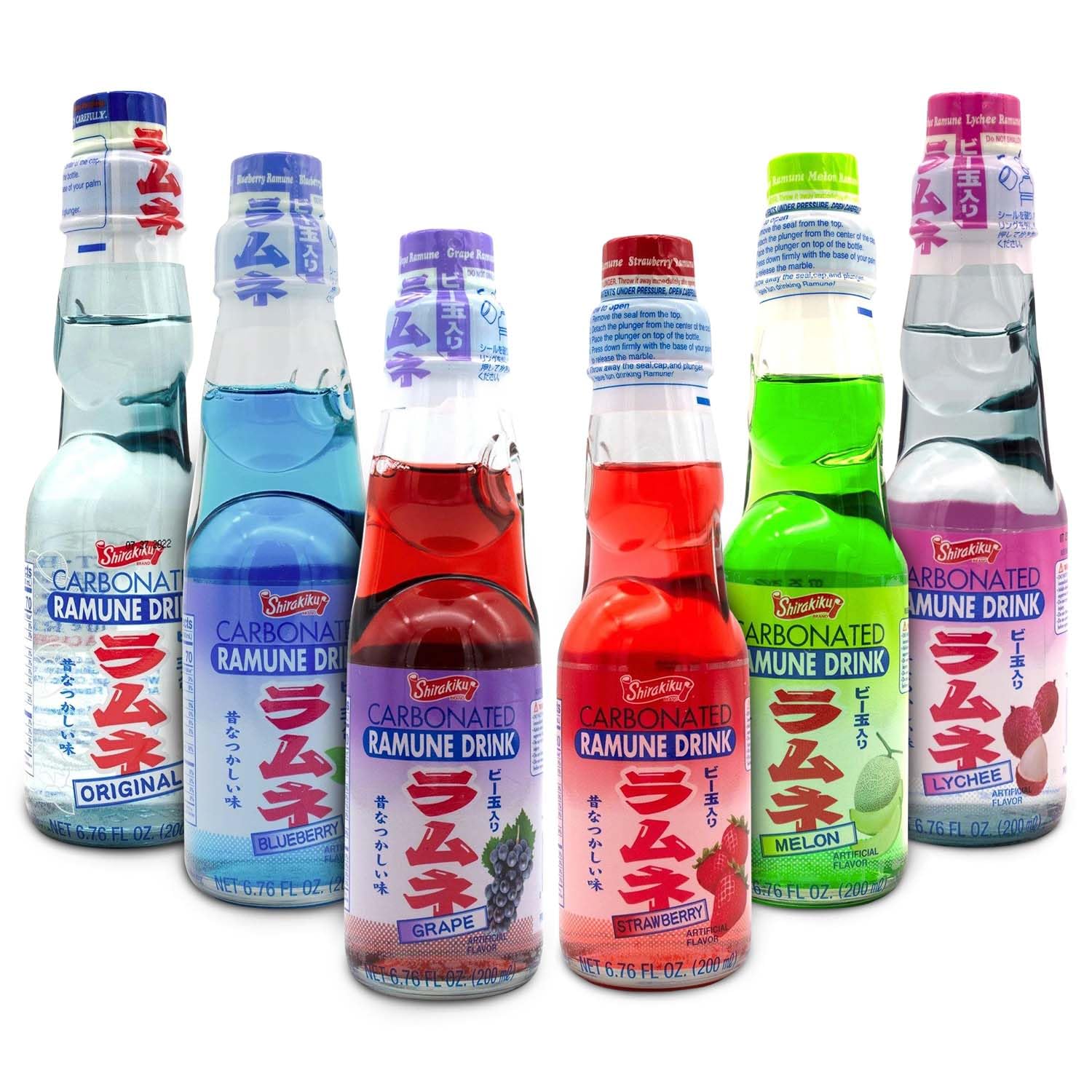 Amazon.com : Shirakiku Ramune Variety pack, 6 Count, 6.76 Fl Oz