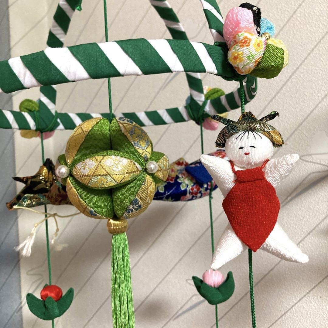 ちりめん細工 端午の節句下げ飾り 2点 ぼん ちりめん細工 端午の節句