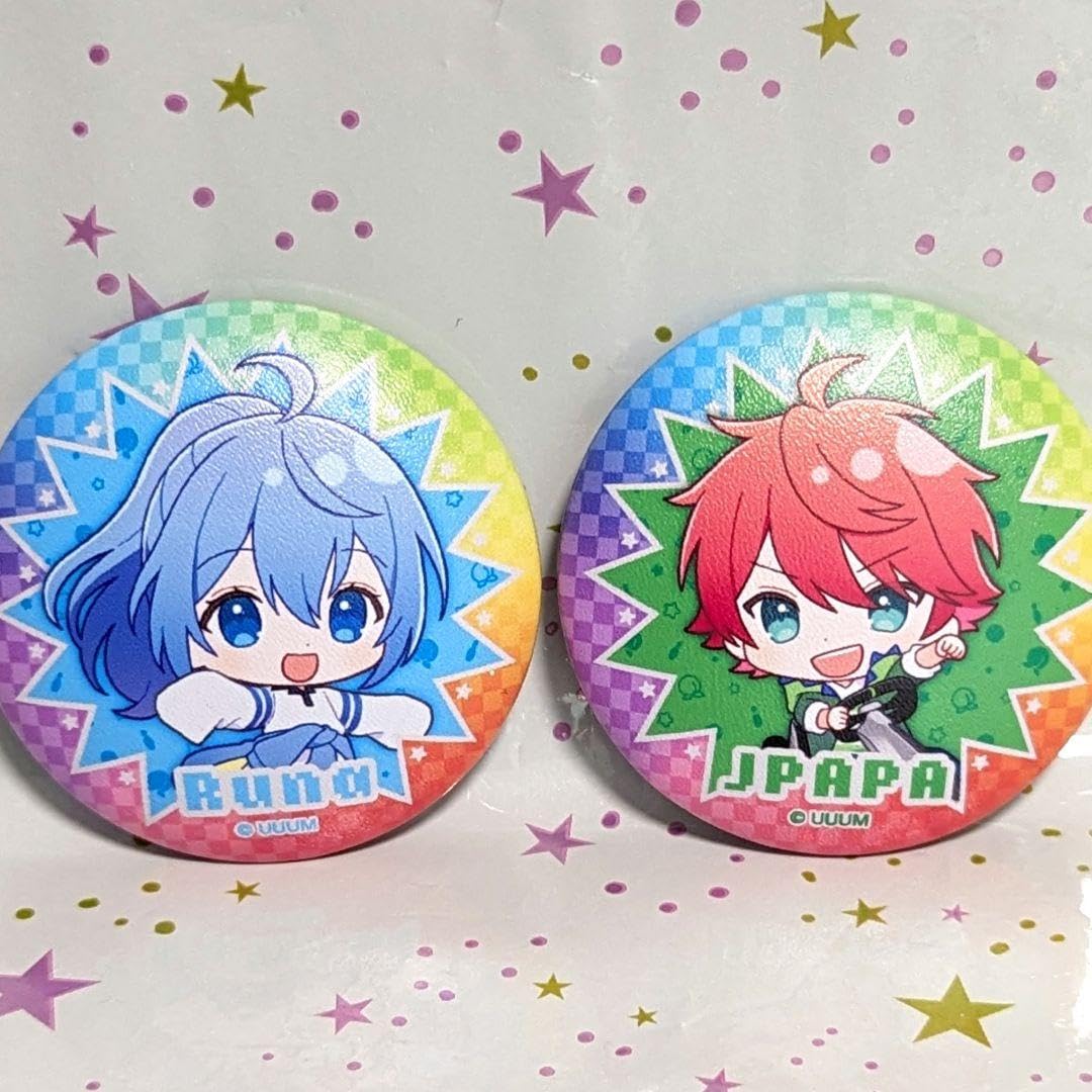 Amazon | からぴち ラウンドワン 缶バッジ じゃぱぱ るな X | バッジ