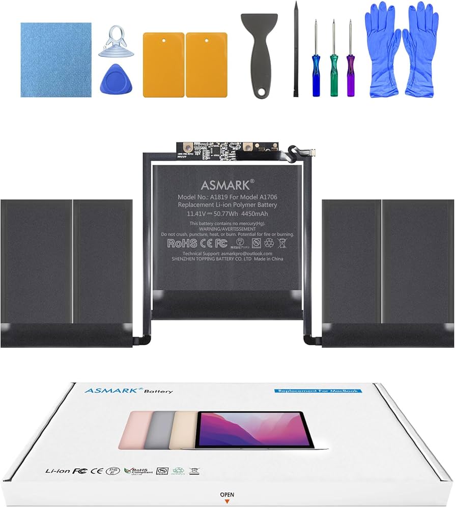 Amazon.co.jp: ASMARK Macbook Pro A1706 バッテリー 交換 適用 13