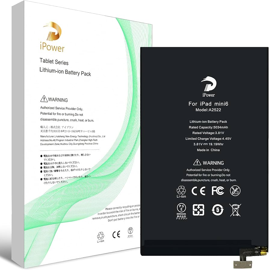 Amazon | iPower for iPad mini6 バッテリー交換 第6世代 容量5034mAh