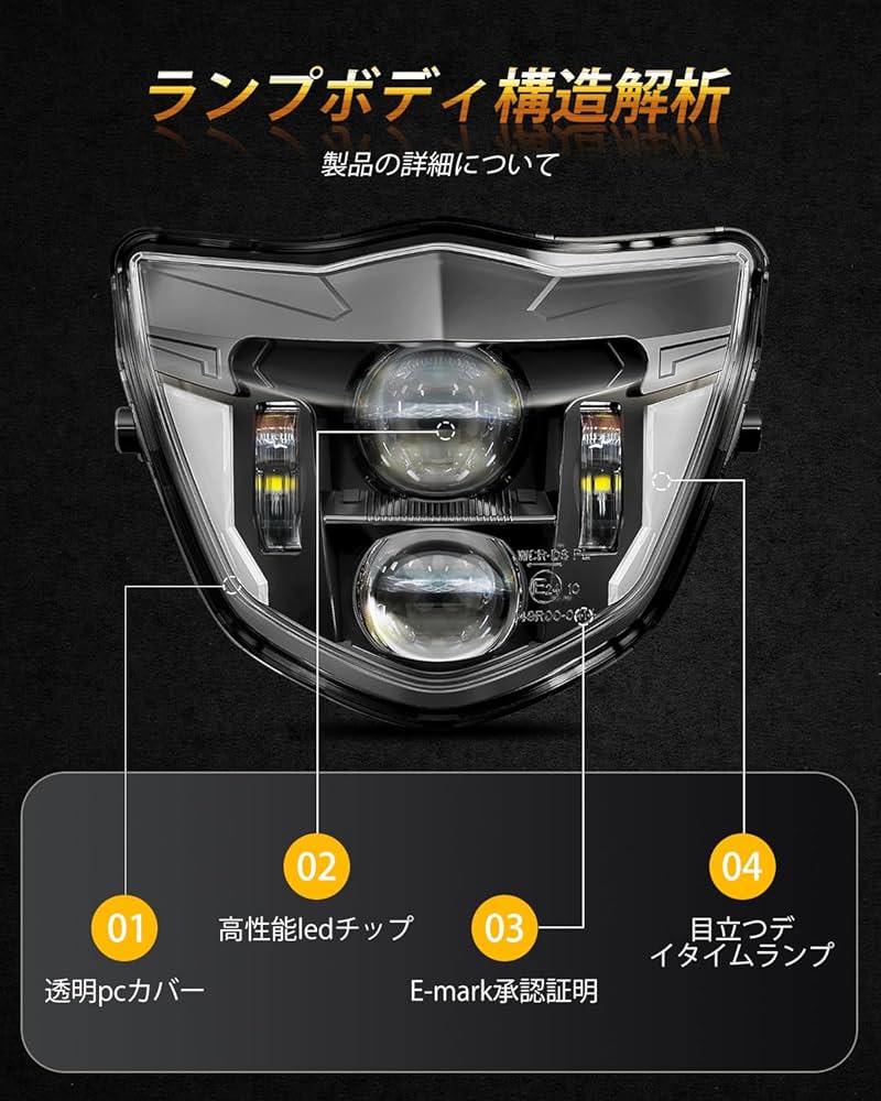 Amazon | Chelhead ヤマハ WR250R Ledヘッドライト クロスカントリー