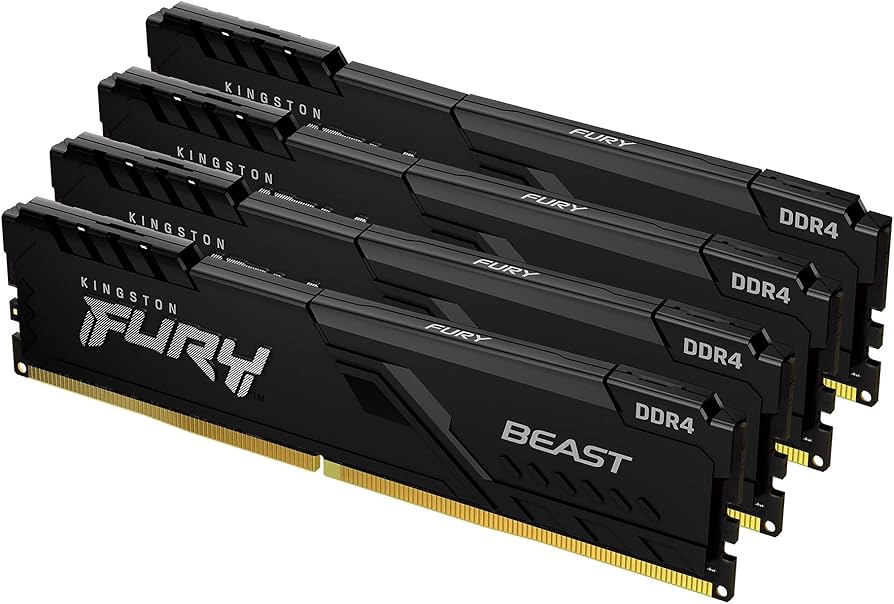 Kingston Fury Beast 32GB (4x8GB) 3200MHz DDR4 CL16 Desktop Memory