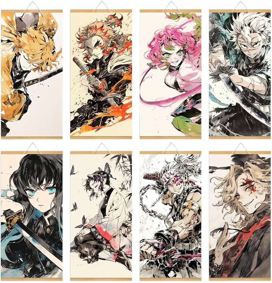 Amazon.co.jp: 鬼滅 掛ける絵 掛け軸 15種柄 多種サイズ 水墨画 第一弾