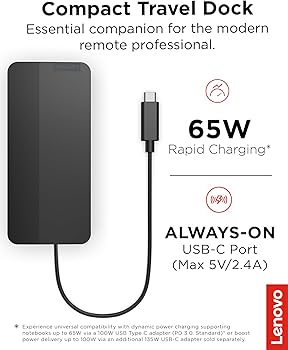 Amazon.com: Lenovo USB-C Dual Display Travel Dock w/ 100W Power