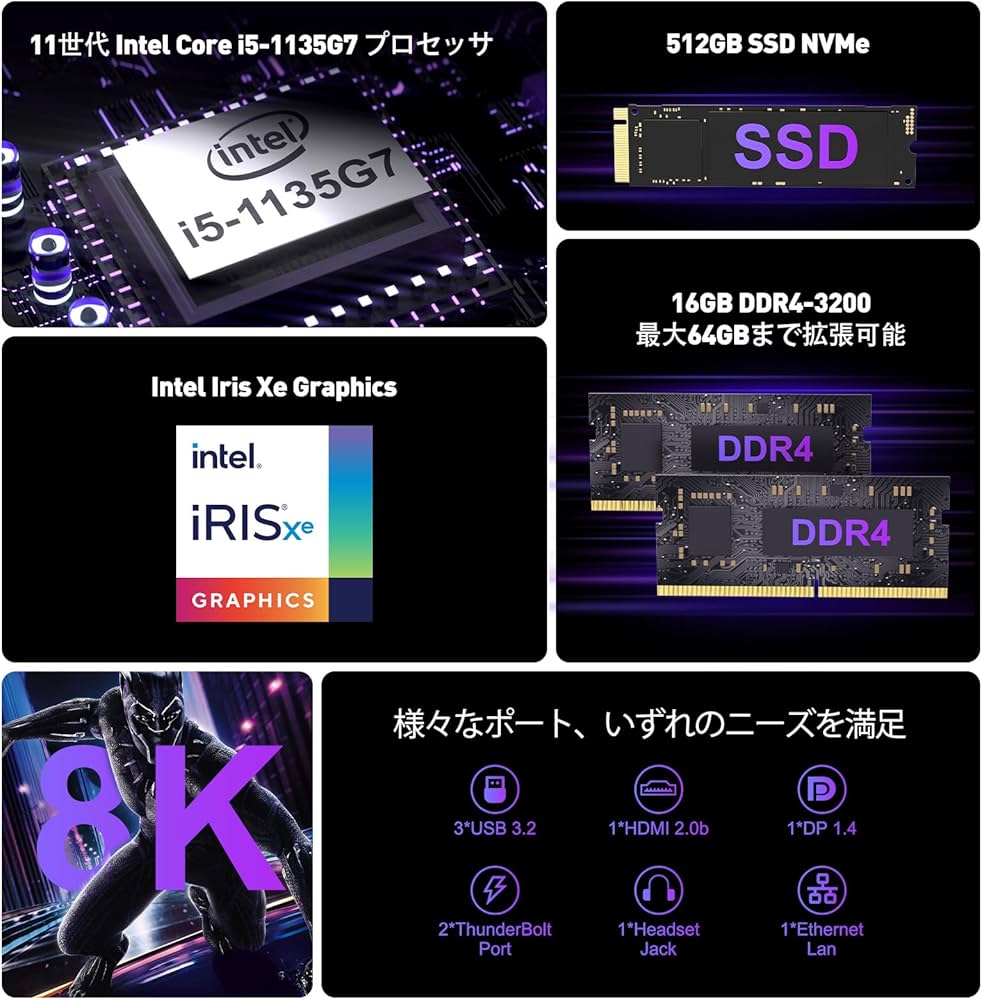 Amazon.co.jp: ミニpc、Intel nuc 11 Pro Kit、 第11世代 Intel Core