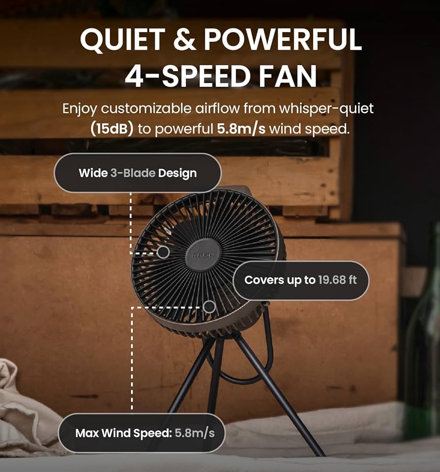 Amazon.com: Claymore V600+ Warm Gray Rechargeable Portable Fan