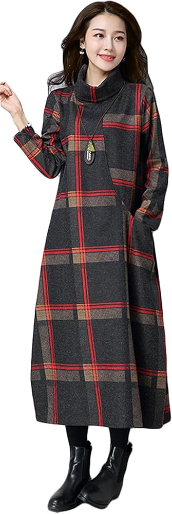 Amazon.co.jp: [Bestmood] ロングワンピース 長袖 秋 冬