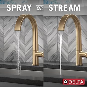 Delta Keele Brushed Gold Kitchen Faucet with Pull Down Sprayer