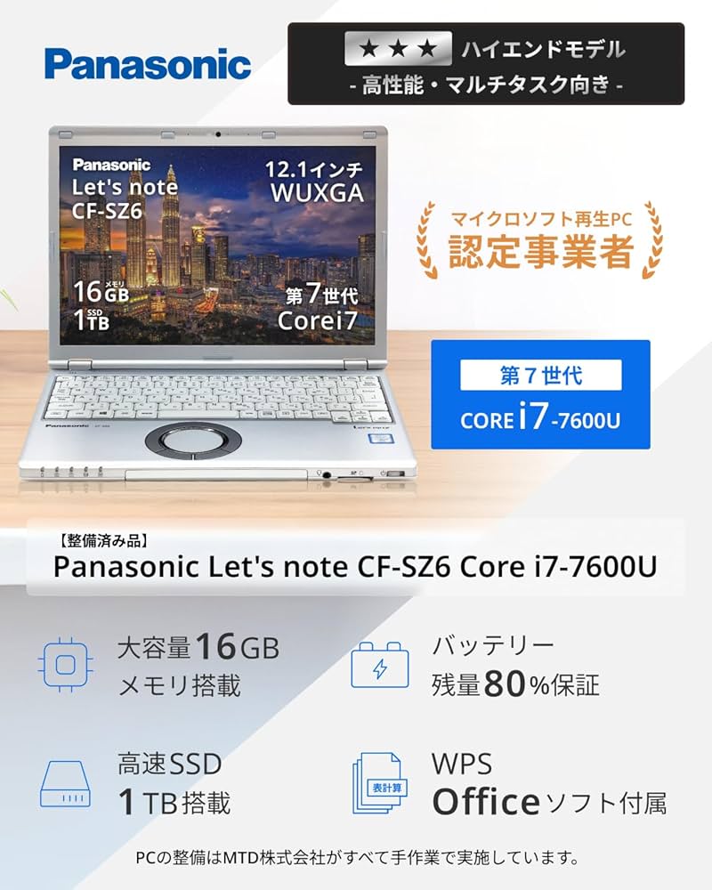 Amazon.co.jp: 【爆速メモリ16GB】 レッツノート 中古 win11pro Let's