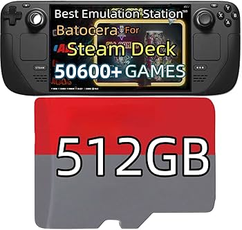512GB Retro Game Card for Steam Deck, 50600+ Plug and Play Video