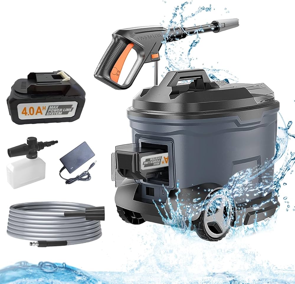 Amazon | Hagure Muton 高圧洗浄機 コードレス 大容量タンク付き 4輪