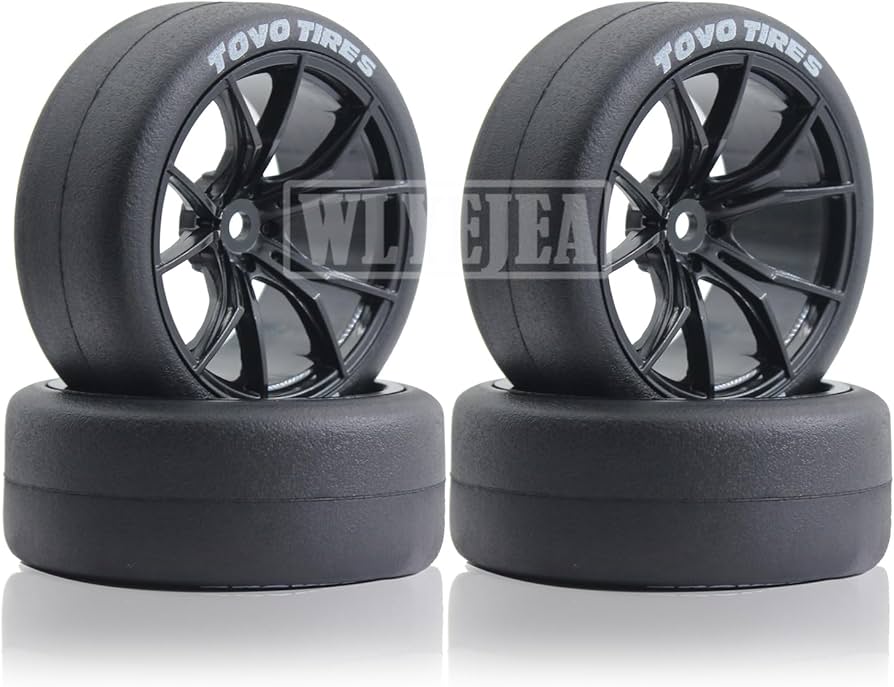 Amazon | WLYEJEA 1/10 RCドリフトホイール 65mm ゴムタイヤ 12mm 六角