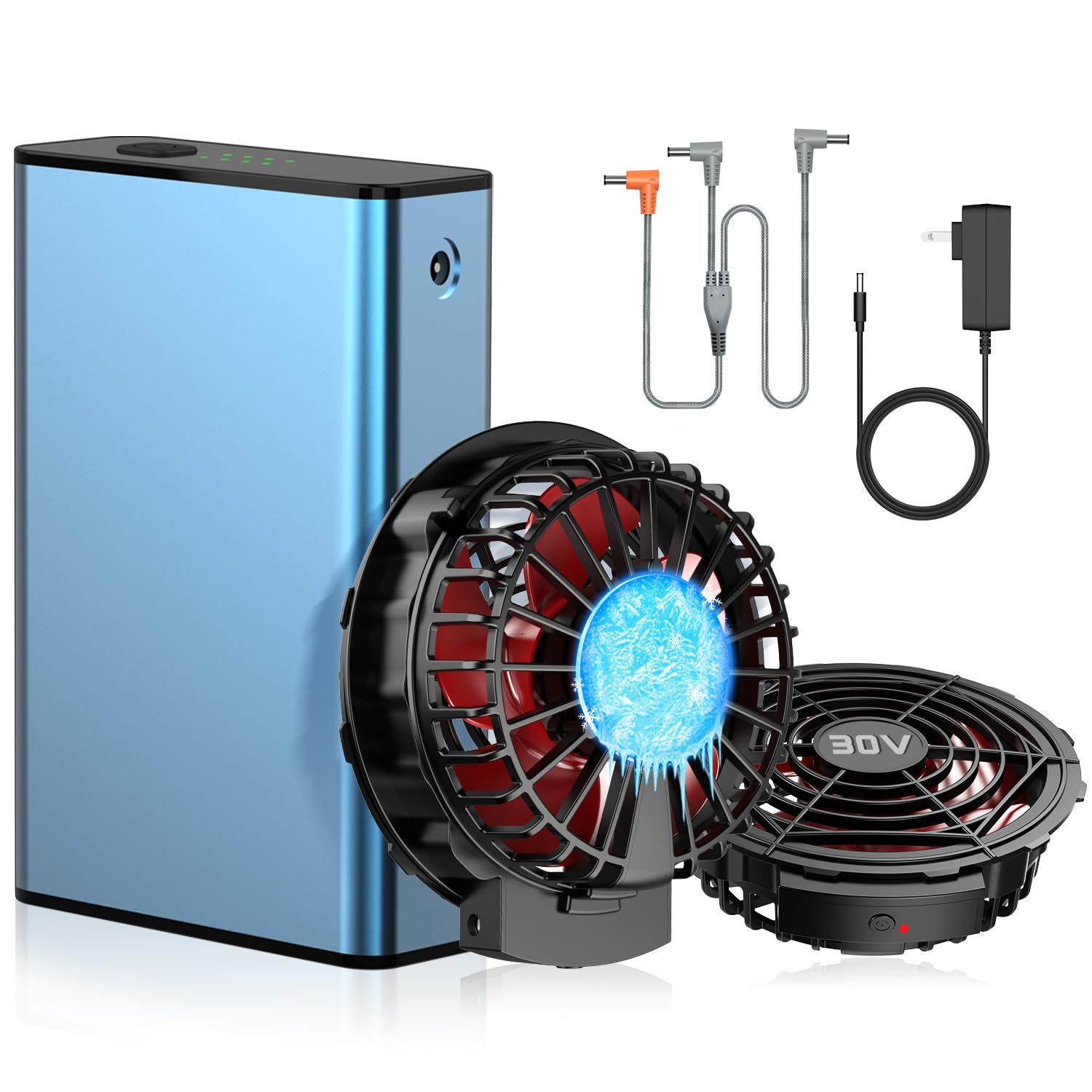 Amazon.co.jp: 空調作業服 ファンバッテリーセット ペルチェ式【30V超