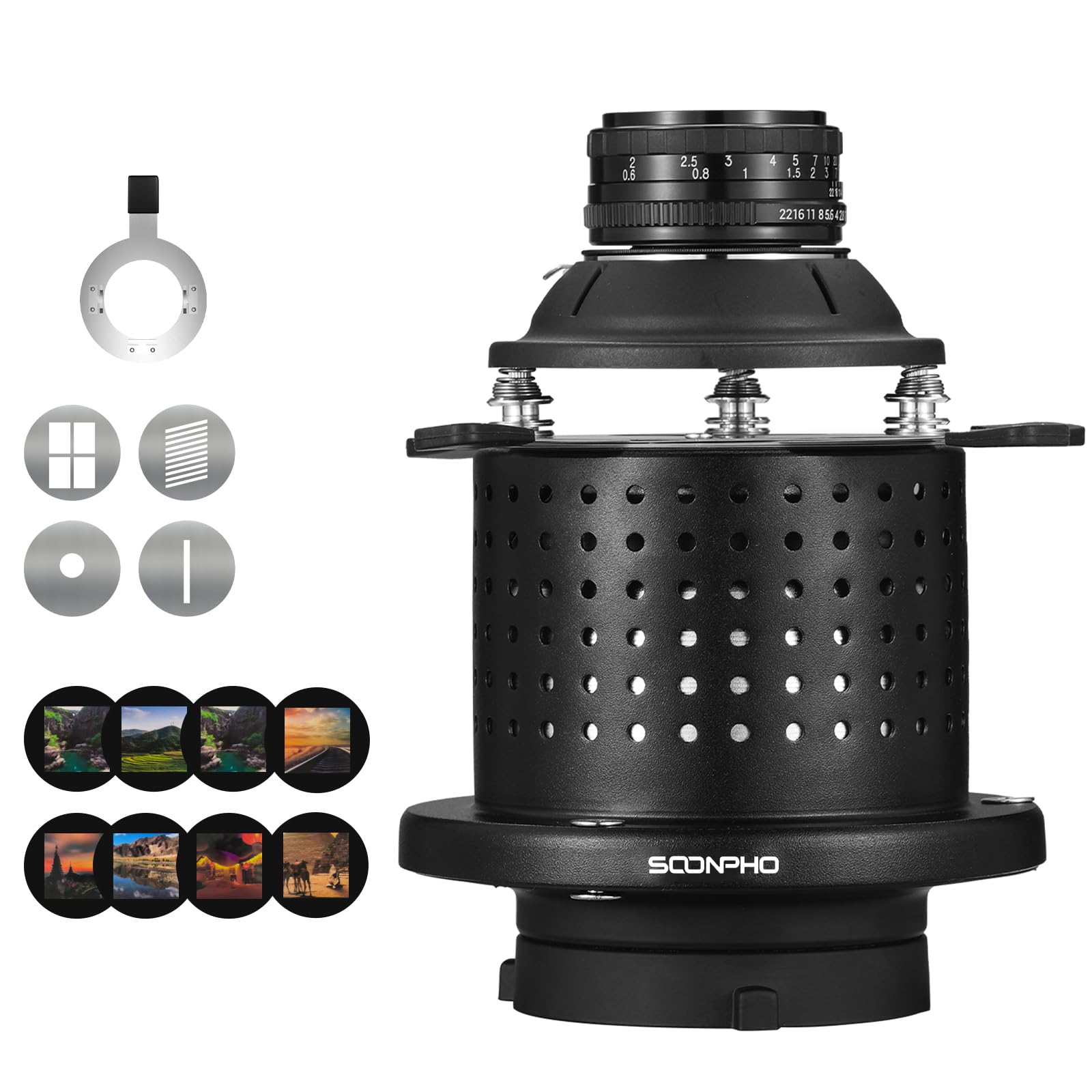 Amazon | SOONPHO コニカルスヌート 円錐型 光学スヌート ストロボ