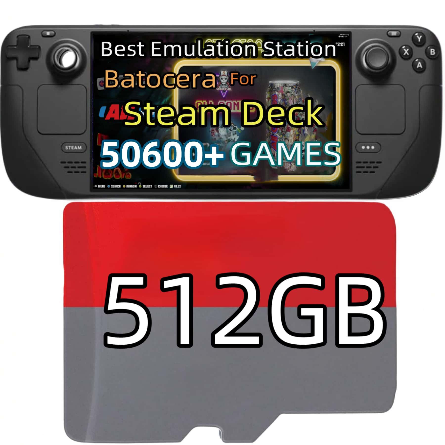Amazon.com: 512GB Retro Game Card for Steam Deck - 50600+ Plug and
