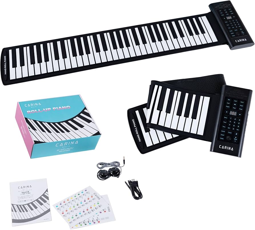 Amazon.co.jp: Carina ロールアップピアノ 61鍵盤 キーボード USB充電